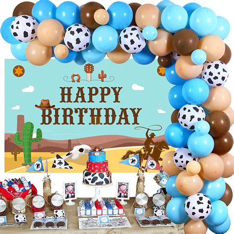 Cowboy Birthday Decorations for Boys, Western Theme Balloon Arch ...