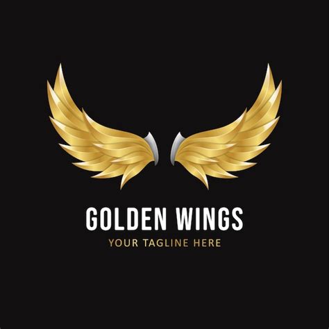 Premium Vector | Golden wings logo template