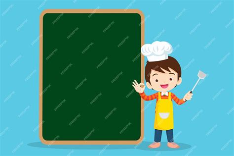 Premium Vector | Chef kids cooking class design templatecute little chef cooking meal menu