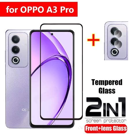 Screen Protector OPPO A3 Pro A3Pro 2024 Tempered Glass Full Camera Lens Protector Full Cover ...