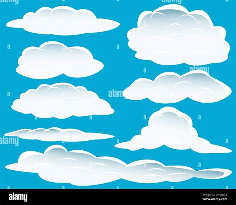 Set of different shape of clouds for design usage Stock Vector Image ...