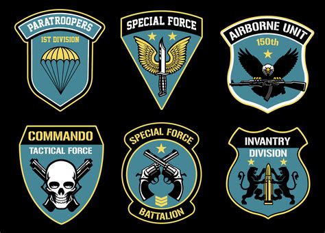 set bundle of military unit badges 23091924 Vector Art at Vecteezy