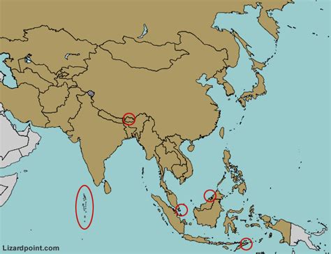 Asia Map Quiz Lizard Point - Map