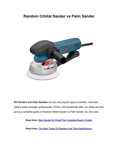 Random Orbital Sander vs Palm Sander by orbitalsanderhub - Issuu