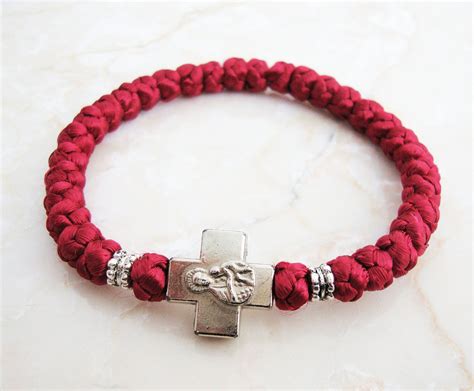 Wine Satin Wrist Prayer Rope - St. Paisius Monastery Gift Shop