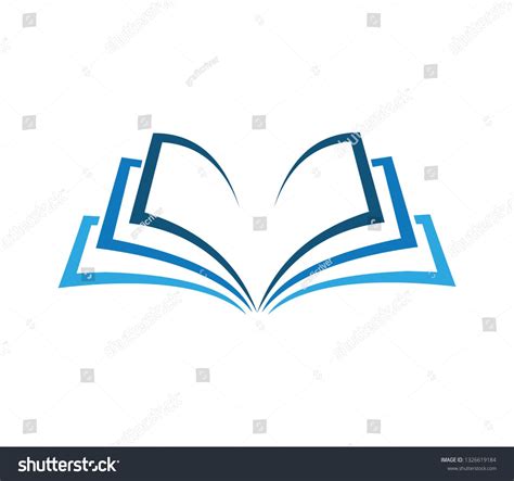 an open book with blue lines on the pages logo design template for bookshopping