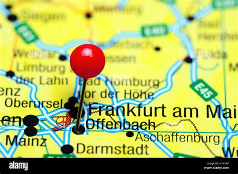 Offenbach pinned on a map of Germany Stock Photo - Alamy