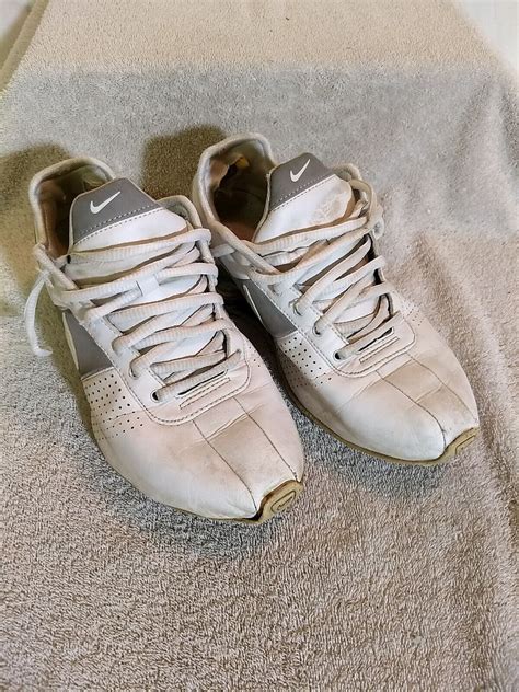 Nike Womens Shox Deliver White/Gray Leather Shoes (he… - Gem