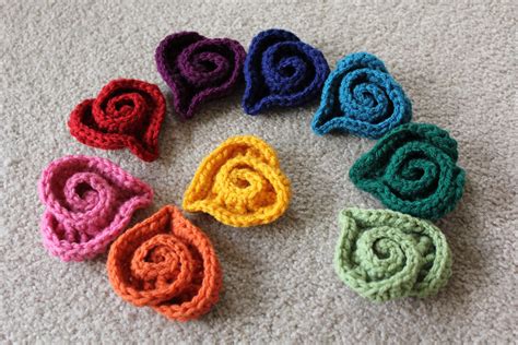 Crocheted Spiral Swirl HEARTS any color choose color