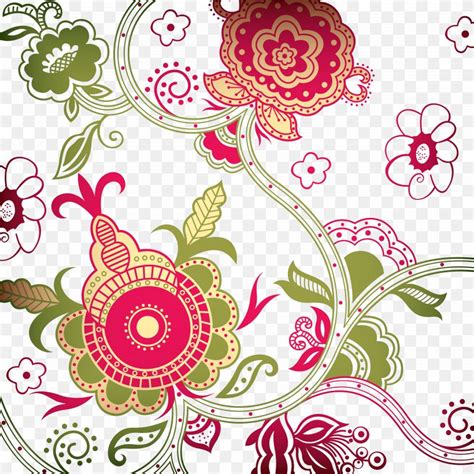 Floral Design Batik Pattern Clip Art Vignette, PNG, 5193x5195px, Floral Design, Batik, Batik ...