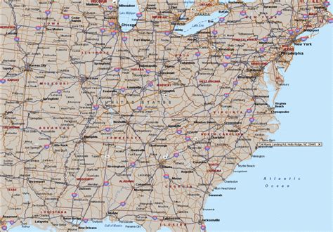 Printable Road Map Of Eastern United States