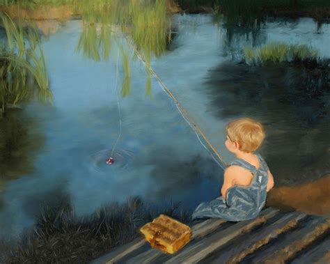 Boy Fishing Painting at PaintingValley.com | Explore collection of Boy Fishing Painting