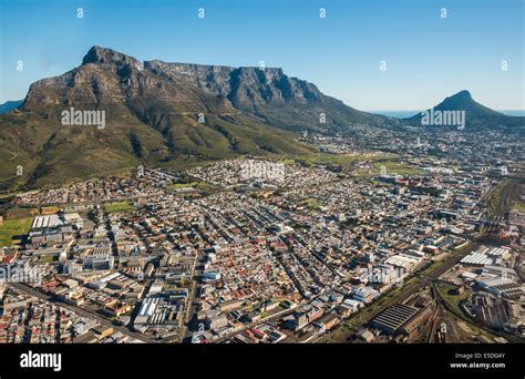 Aerial view, Devil's Peak, Table Mountain and Lion's Head, Cape Town ...