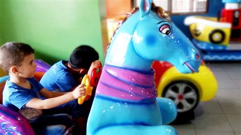 Indoor Playground Family Fun for Kids | Riding Horses Games and Toys - YouTube