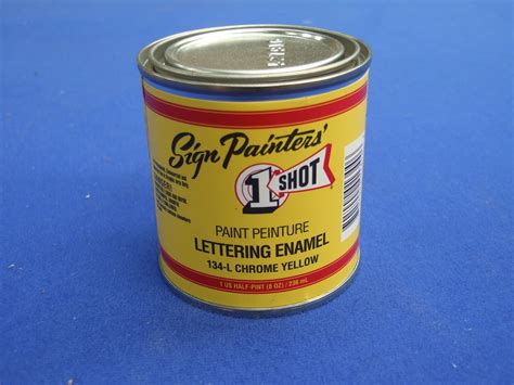 One Shot Lettering Enamel Paint 236ml Chrome Yellow - Combined Masonry Supplies