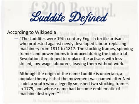 What is a Luddite?