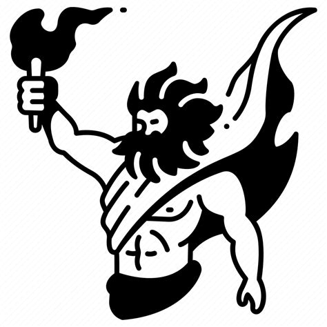 Prometheus, greek, god, olympus, fire, torch, character icon - Download on Iconfinder