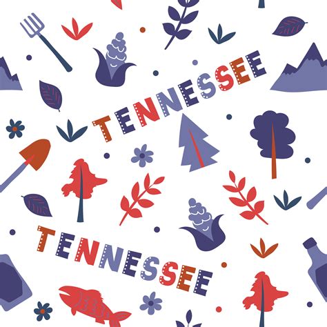 USA collection. Vector illustration of Tennessee theme. State Symbols ...