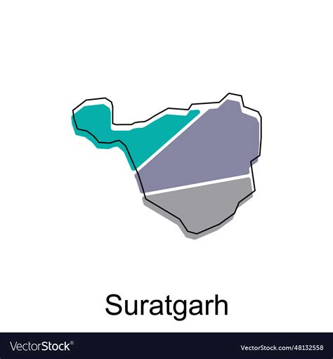 Map of suratgarh colorful geometric modern Vector Image