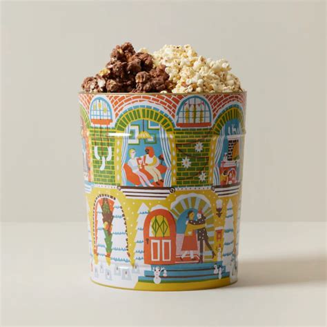 Holiday popcorn tin design for Indigo on Behance