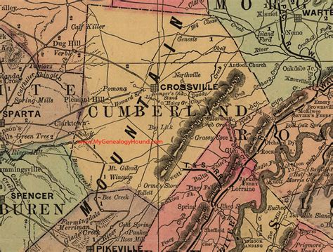 Cumberland County, Tennessee 1888 Map