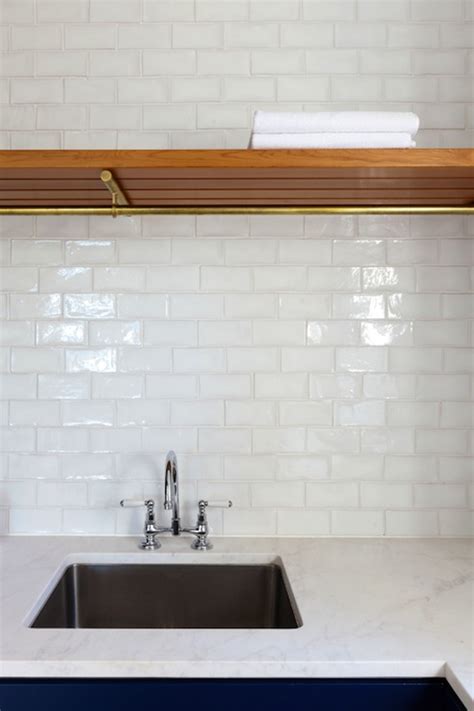 White Glass Tile Backsplash - Contemporary - kitchen - Arent & Pyke