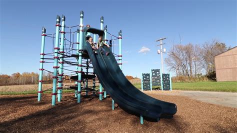 Double Swoosh Slide® - PlayBooster® - Landscape Structures - YouTube