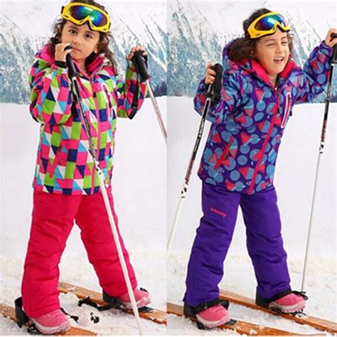 Russia 30 Degree Children winter clothes set windproof jackets+pant ...