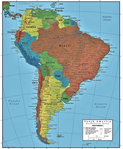 Mapa de América del sur | Paises y Capitales de Sudamérica | Descargar e Imprimir Mapas