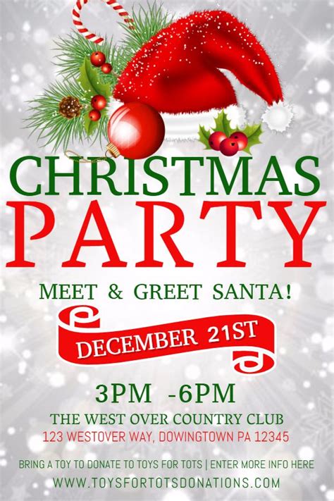 Christmas Party Poster Design Template