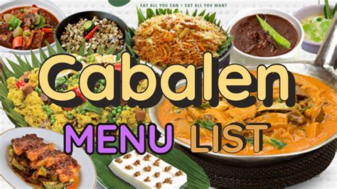 Cabalen Menu Prices [Philippines Restaurant Menu] - YouTube