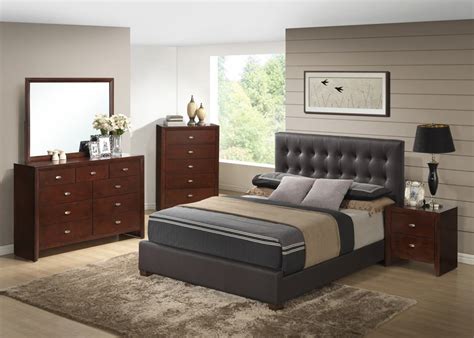 Global Furniture Carolina/8101 5-Piece Platform Bedroom Set in Brown ...