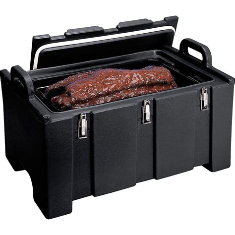 Black, 40 Qt Cooler / Insulated Food Carrier, Molded Handles | 100MPC-110 | Cambro