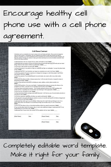 Printable Cell Phone Contract Template