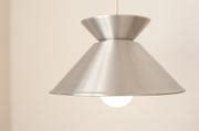 Free Image of Hanging lamp with a silver shade | Freebie.Photography