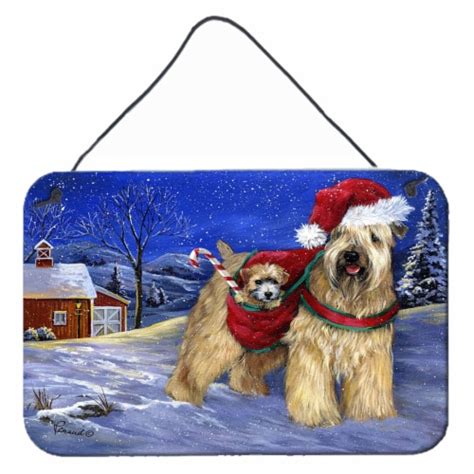 Carolines Treasures PPP3275DS812 Wheaten Terrier Christmas Wall or Door Hanging, 8HX12W - Ralphs