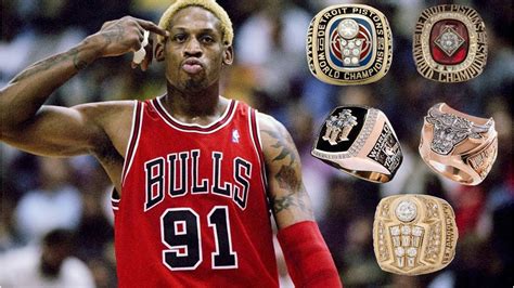 How many NBA Championship rings does Dennis Rodman have?