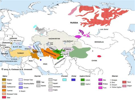 Facing Home • Map of Turkic Languages Distribution. More... | Turkic ...