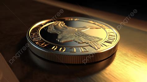 Metal Coin With A Golden Bird On It Background, 3d Illustration Dollar Coin, Hd Photography ...