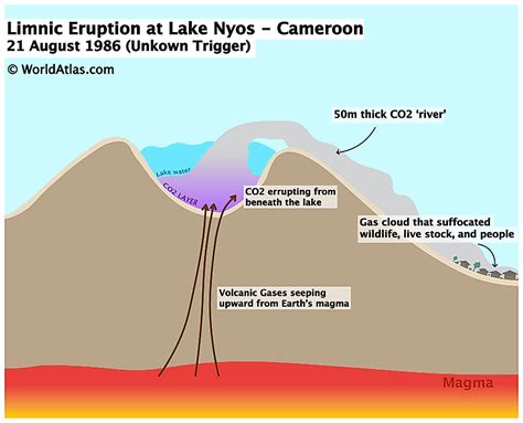 21 Août 1986 – Des gaz toxiques issus du lac volcanique Nyos tuent 1 746 personnes au Cameroun ...