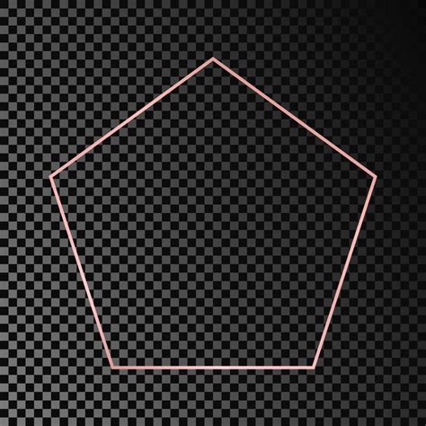 Premium Vector | Rose gold glowing pentagon shape frame