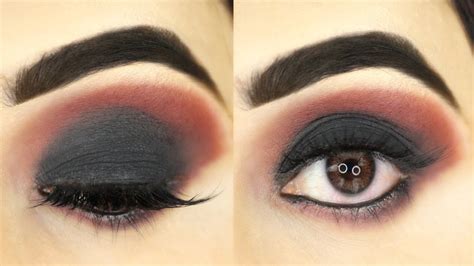 BURGUNDY SMOKEY EYESHADOW TUTORIAL - YouTube