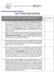 Video Script_Top Ten Robot Uprising Movies - ESL worksheet by lndxa