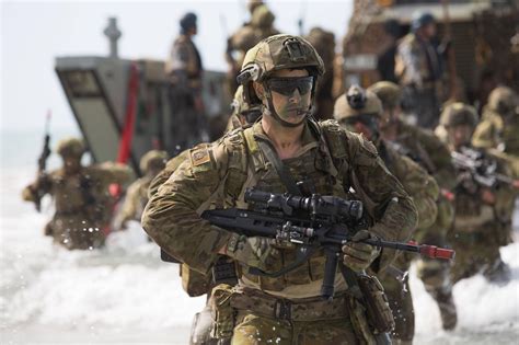 Soldiers from 2nd Royal Australian Regiment conduct an amphibious beach ...