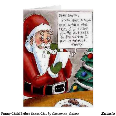 Funny Child Bribes Santa Christmas Card Funny Christmas Images, Merry Christmas Quotes ...