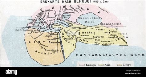 cartography, world maps, ancient world, map after Herodotus of ...