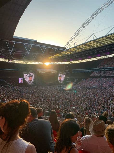 Concert photos at Wembley Stadium.