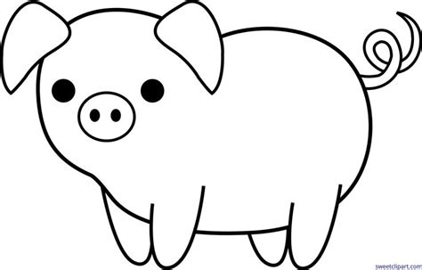 Sweet Clip Art - Cute Free Clip Art and Coloring Pages | Pig drawing ...