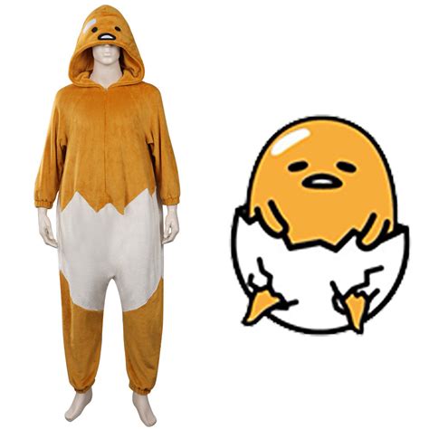 Gudetama: An Eggcellent Adventure Gudetama Cosplay Costume Jumpsuit Sl