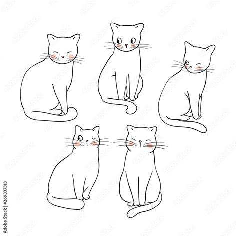 Cute Cat Outline Drawing